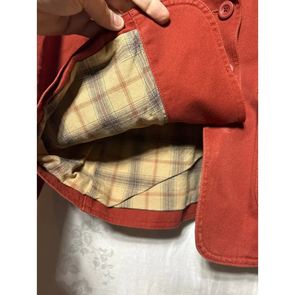 LL Bean Blazer XS PET Rust Corduroy Jacket Equestrian Western Lined Burnt Orange